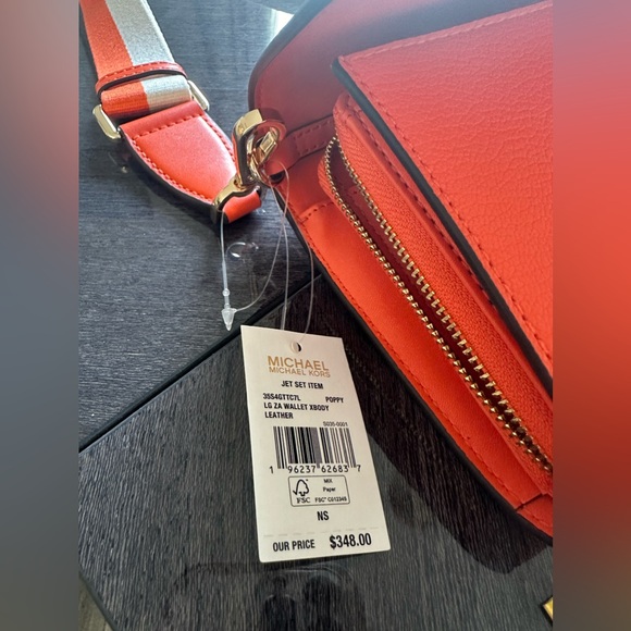 Michael Kors Xbody Leather Orange Natural beauty and soft feel! New With Tag - Picture 9 of 11